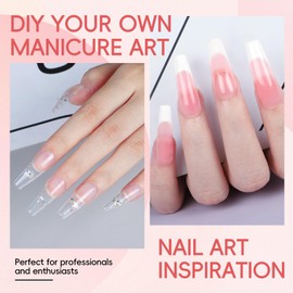 PEACECOLOR Poly Gel Nails Set, 3 Colours, Pink, Blanco, Nude Nail Set, Gel Nails Starter Set, Gel Nails DIY Set with UV Lamp, Poly Nail Extension Gel Set, Gift for Women