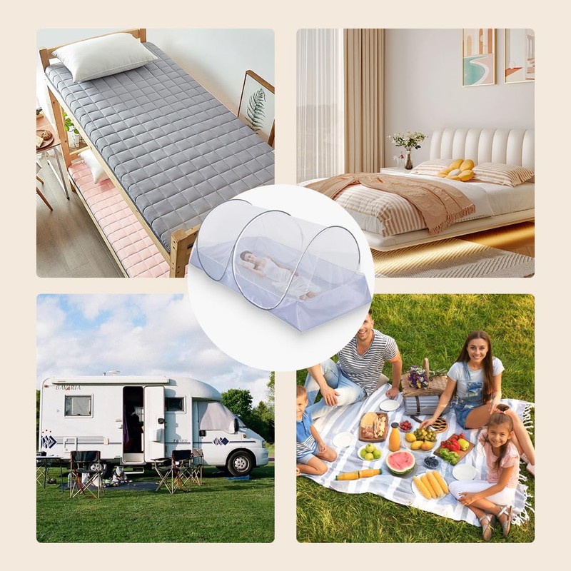 WRQIOO Mosquito Net Travel, Mosquito Net Travel Pop Up Single