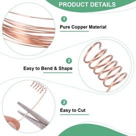 M METERXITY 99.9% Soft Copper Wire, 20 Gauge 49FT Pure Copper Wire for DIY Crafting/Jewelry Making/Gardening Plant/Beading, Craft Wire [0.8mm, 15M]