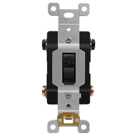 ENERLITES 20 Amp Double-Pole Toggle Light Switch, 20A 120/277V, Self-Grounding, Industrial Grade, UL Listed, 82200-BK, Black