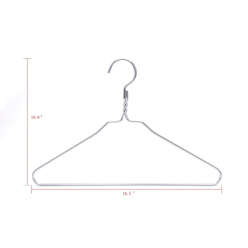 Quality Hangers Silver Aluminum Metal Coat Hangers Heavy Duty Suit