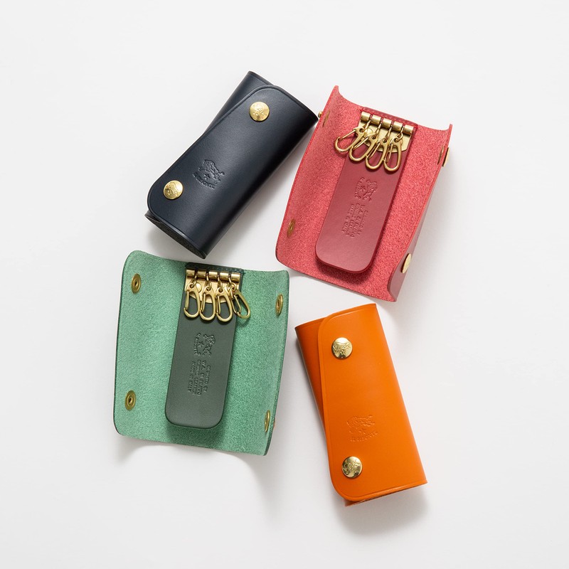 IL BISONTE Key Case, Leather, Genuine Leather, Cowhide Leather, Women's,