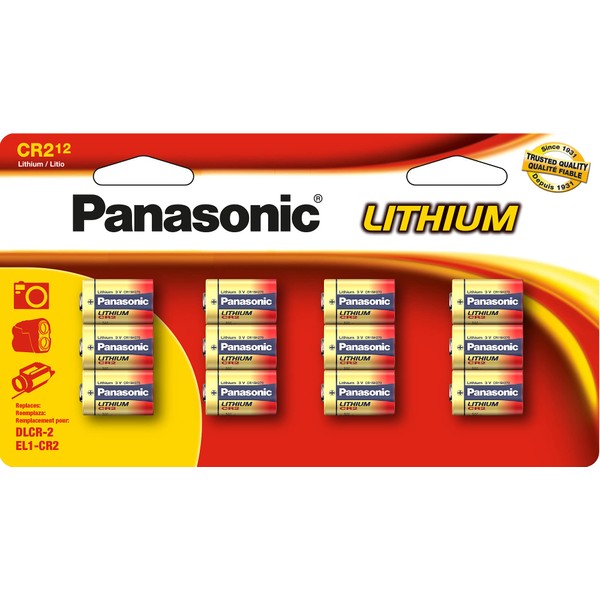 Panasonic CR2 3.0 Volt Long Lasting Lithium Batteries for Golf Rangefinders, Cameras, Flashlights and Other Devices, 12-Battery Pack