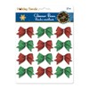 Mini Tie-On Christmas Bows - Red and Green Glitter -