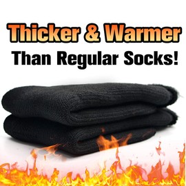 Busy Socks Busy Socks Winter Warm Thermal Socks for Men Women Extra Thick Insulated Heated Crew Boot Socks for Extreme Cold Weather, Medium, 1 Pair Black