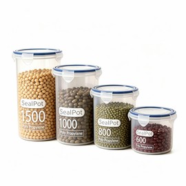 Boxdljh Food Storage Containers Set for 4 Pack, Freezer Containers with Airtight Lids - Microwave, Dishwasher & Freezer Safe - BPA-Free Containers for Fruits, Salads, Grains, Leftovers & More