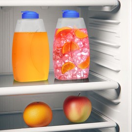 Amazing Abby - Fitly - 64-oz Plastic Pitcher (2-Pack), Unbreakable Water Pitcher with Lid, BPA-Free, Heat-Resistant, Dishwasher-Safe, Great for Both Iced and Hot Drinks, Indoors and Outdoors