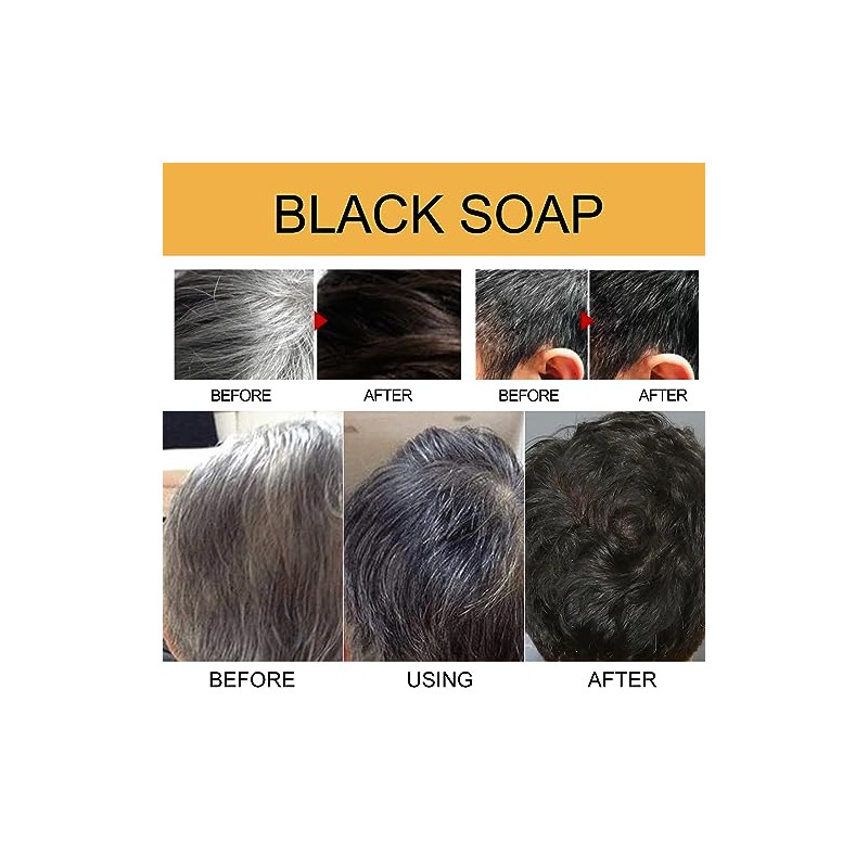 Barra de champú oscura, 3 piezas para revertir las canas,
