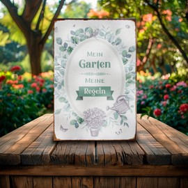 Finest Folia Garden Sign 30 x 20 cm Aluminium Composite Panel UV Print Decorative Garden Sign Decoration Sayings for Outdoor Use with Saying Weatherproof RV001 (Motif 05)