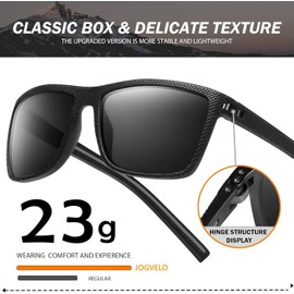 JOGVELO Polarisierte Sonnenbrille Herren/Damen, Polarisiert Sonnenbrille UV400 Schutz Klassische Ultraleichte für Fahren,Angeln,Laufen & Outdoor