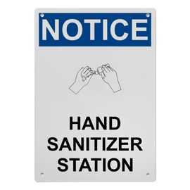 OSHA Hand Sanitizer Station Sign, 8.5 x 11 in" OSHA Compliant Wash Hands Sign, Weatherproof Plastic, UV resistant & Easy-to-Read Signage