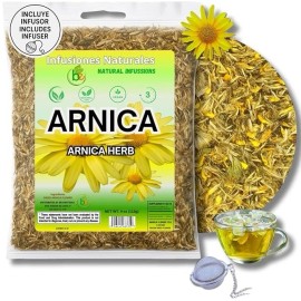 BEXPERTSUSA Store Arnica Flor Herbal Tea – 4 oz (113g) Loose Leaf + Stainless Steel Tea Infuser