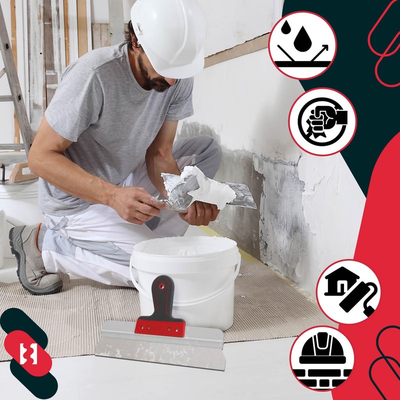 KOTARBAU® Stainless Steel Surface Spatula for Applying Putty Plaster 350