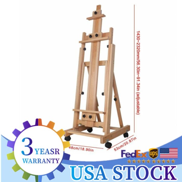 Unbranded HeavyDuty Studio Artist Easel Large H-Frame Wood Painting Art