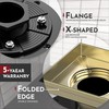 WEBANG 4 Inch Square Shower Drain Gold Floor Drain with