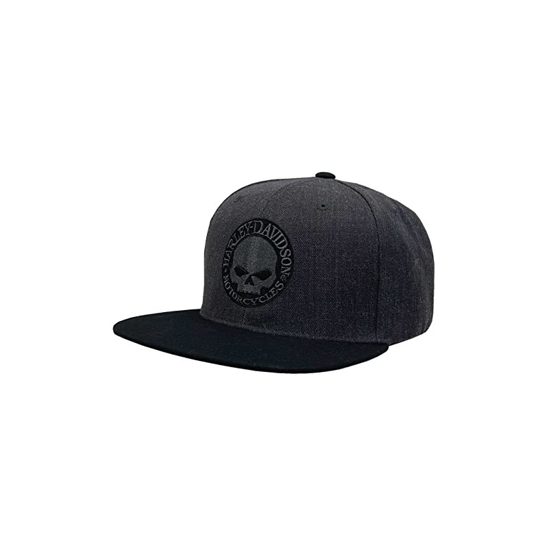 Harley-Davidson Mens Willie G Skull Snapback Flat Brim Baseball Cap