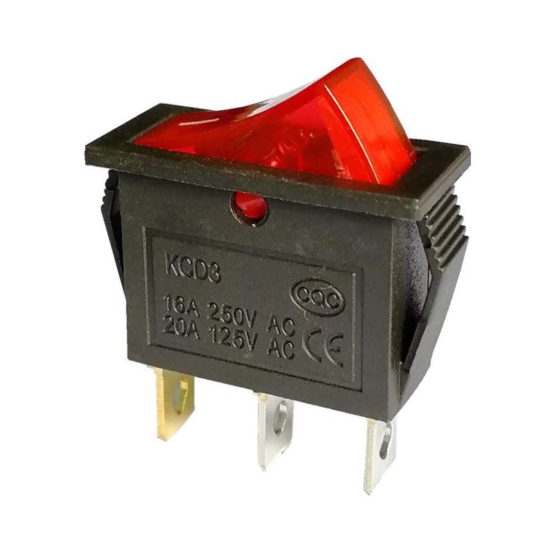 5 unidades AC 16A/250V 20A/125V interruptor de 3 pines 2