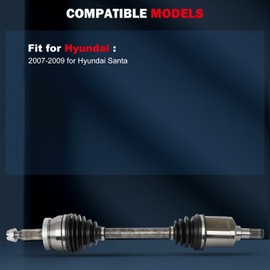 cciyu 66-3538 CV Axle Shaft Assembly Fit 2007-2009 for Hyundai Santa Fe 2.7L Front Left Drive Side FWD