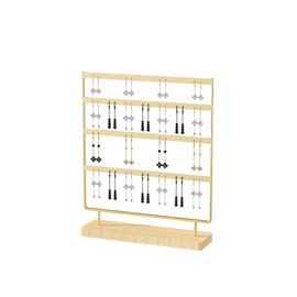 Julysky Earring Holder Organizer,Earring Holder Stand for Hanging Earrings,Earring Display Stand，Earring Organizer Stand，Earring Tree (Golden, 4 Layers)