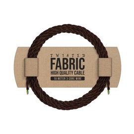 10 Meter Vintage 3 Core Dark Brown Colour Twisted Electric Cable Fabric Covered Wire Italian Braided 0.75 mm Electrical Cable Flexible Wire for Lighting Other Appliances