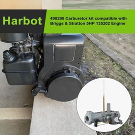 Harbot 498298 Carburetor for 5 HP 492611 495426 495951 692784 490533 135202 130202 112232 135200 132232 112200 130200 Engine Carb 5.5 HP Craftsman MTD Rototiller