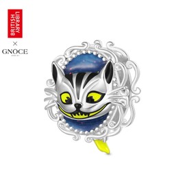 GNOCE Pearl Alice's Adventures in Wonderland Charm 925 Sterling Silver for Bracelet Jewellery Gift for Women Fit Bracelets / Necklace, Silver, No Gemstone