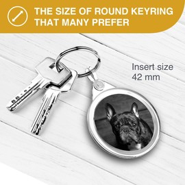 1 x Photo Keyring - French Bulldog Puppy Dog |Keychain|Keyring|Charm| #38636