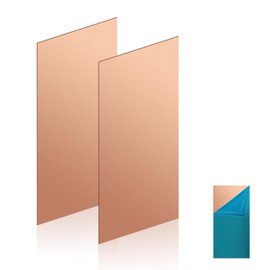 Copper Sheet, 2 Pieces of Copper Plates 8"×2"-20 Gauge(0.8mm) Thickness, 99% Pure Copper Sheets for Metal Crafts, Jewelry Making, DIY, Jewelry