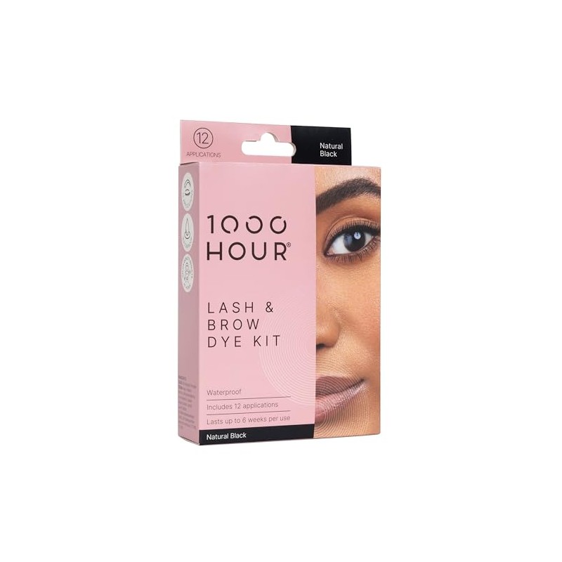 1000 Hour Eyelash Brow DyeTint Kit Permanent Mascara (Black)