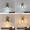 Shenmoyl Plug in Wall Sconce, Green Tulip Glass Lampshade Wall