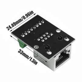 Willwewon RJ45 Ethernet Single Female Socket Connector Breakout Board, 2.54 mm Pitch Screw Connector Board Shielded Network Adapter Terminal Pack of 4