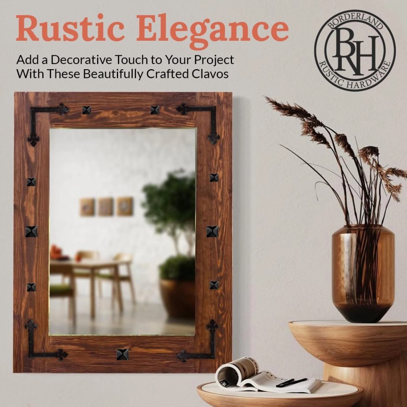 Borderland Rustic Hardware 100 Pack Square Pyramid Door Clavos Decorative