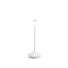 Zafferano, Pina Lampe, Kabellose, Wiederaufladbare Tischlampe mit Touch Control, Auch für den Außenbereich Geeignet, Dimmer, 2200-3000 K, Höhe 29 cm, Farbe Weiß