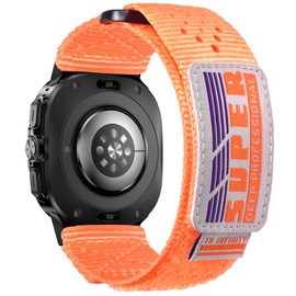 V.R.HOPE Band for Galaxy Watch Ultra 47mm, Soft Nylon Sport Watch Strap for Men Rugged Adjustable Watch Band Strong Hook and Loop Punched Band with Metal Connector