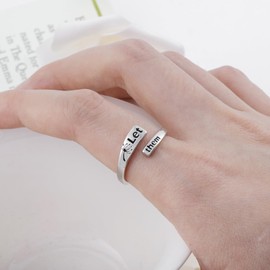 Inspirational Hope Rings for Women- 925 Sterling Silver Let Them Rings/Just Breathe Rings Let Them/Just Breathe Open Ring Adjustable Inspirational Jewelry Rings Encouragement Jewelry Gifts (Let Them Rings)