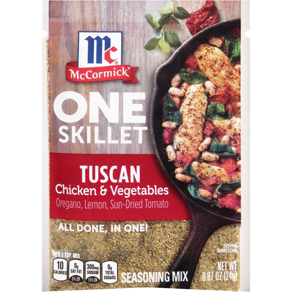 McCormick One Skillet Tuscan Chicken & Vegetables Seasoning Mix, 0.87 oz 12 Count(Pack of 1)