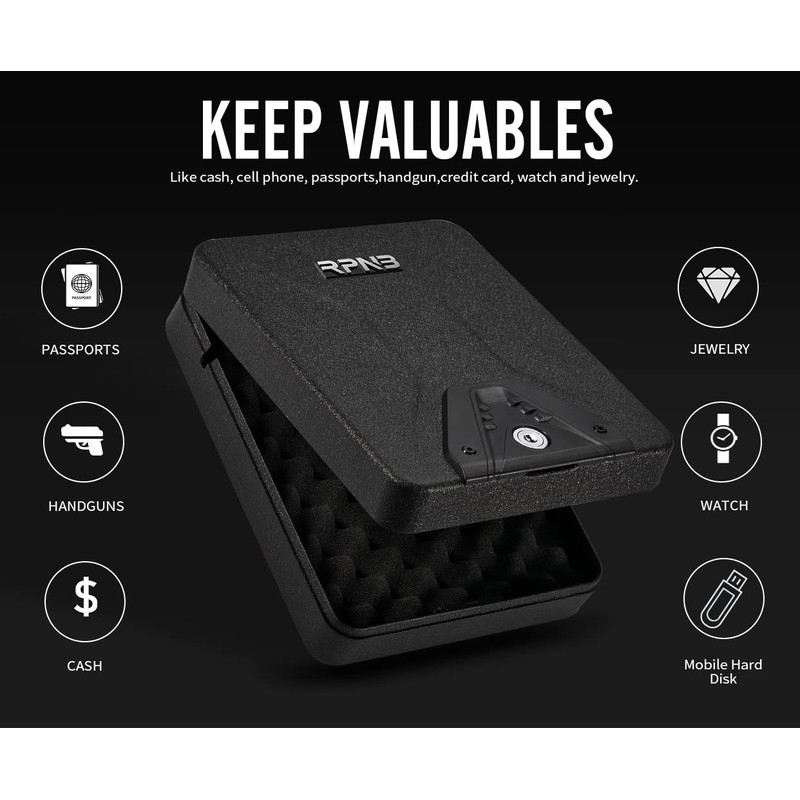 RPNB Gun Safe, Security Safe Lock Box, Portable Safe, Handgun