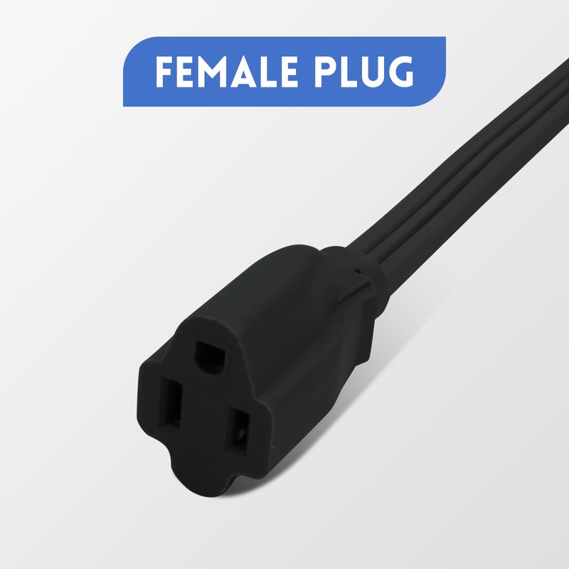 Zorky 3 Ft Heavy Duty Appliance Extension Cord, 14 Gauge