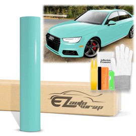 60"x180" (5FTx15FT) Premium Super Gloss Teal High Glossy Sticker DIY Decal Car Auto Vehicle Motorcycle Vinyl Wrap Air Release Self Adhesive Peel and Stick Bubble Free Tool Kit