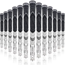 Crestgolf Updated Multi Compound Golf Grips for Golf Clubs Set of 13 More Non-Slip Ecological Cotton Yarn Thread Technology (White, Medium)