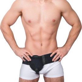 NICEIN Inguinal Hernia Belt I Hernia Belt for Men I Hernia Band for Men I Postpartum Belt I Umbilical Hernia Bandage Men I Flexible and Adjustable (White, L)