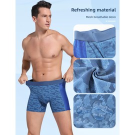 Carer 3 Pack Cool & Breathable Men's Incontinence Boxer Briefs, Fashionable Incontinence Pants for Men with 80 ML Absorbent Pad Prevents Bladder Leaks Mild Incontinence Blue & Black Size XXL