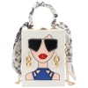 Novelty Unique 3D Lady Face PU Leather Top Handle Satchel