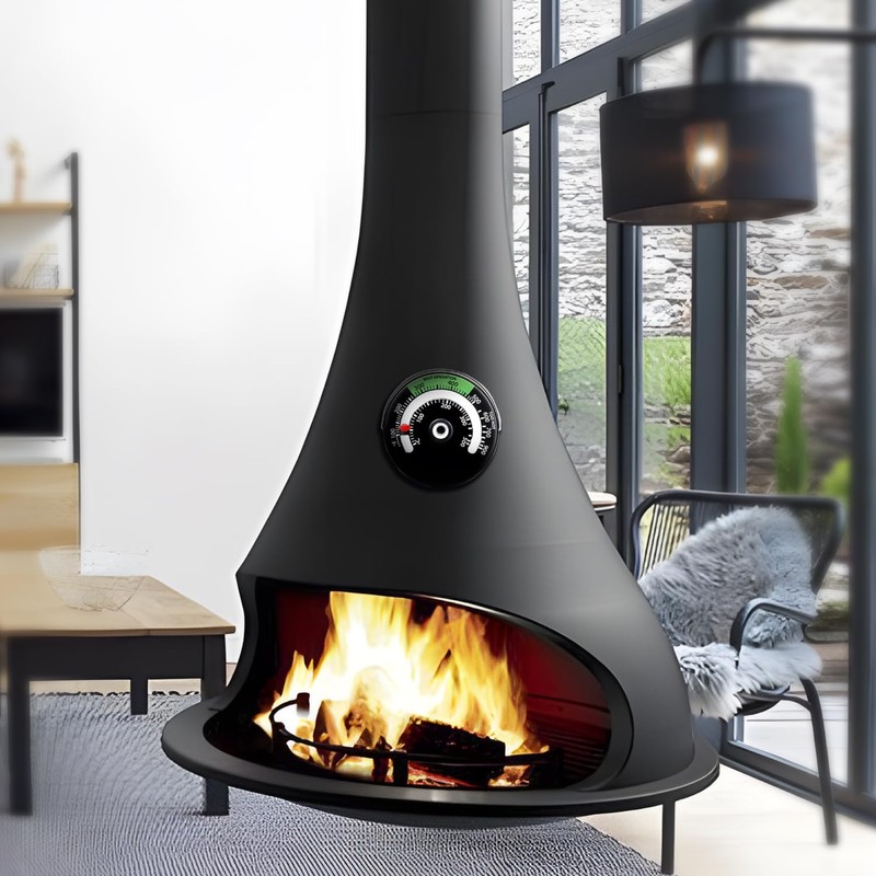 SIGANDG Fireplace Thermometer, Magnetic Oven Thermometer, Fireplace Thermometer, for Wood