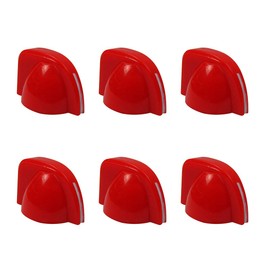 FLEOR 6pcs Red Plastic Guitar Amp Knobs Chicken Head Style Guitar Effect Pedal Knobs