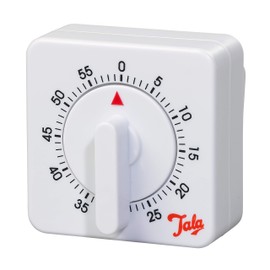 Tala Classic 1 Hour White Mechanical Timer, 60 Minute Adjustable Timer with Loud Ringer, Perfect for your Cooking and Baking needs, Made using BPA Free Plastic