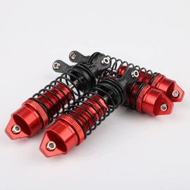 Pxyelec RC Car Shocks Absorber 4pcs Red Aluminum RC Car Shock Damper for Traxxas Slash 4x4 2WD Rustler Upgrades Accessory Parts, Replacement of 5862