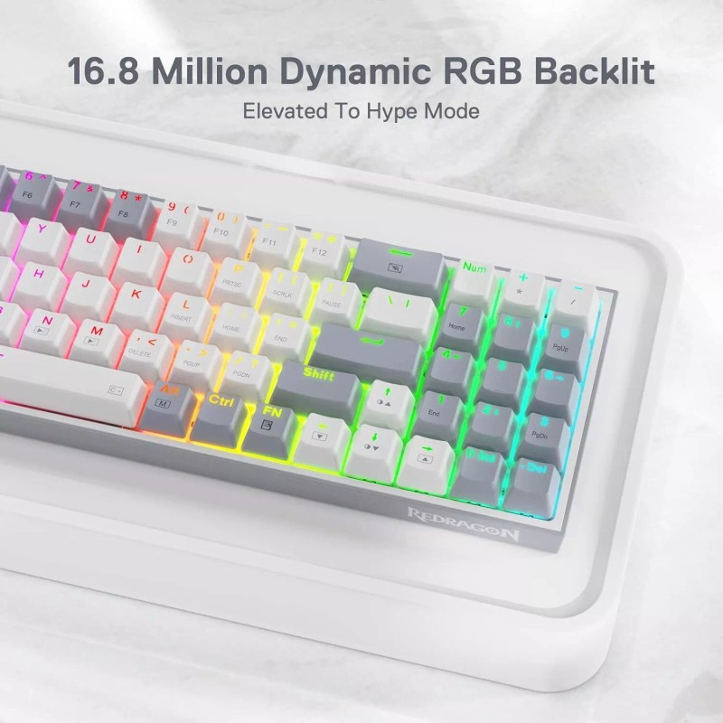 Redragon K628 Pollux 75% Wired RGB Gaming Keyboard, 78 Keys,