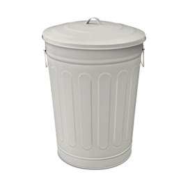 MARKSON 13 Gallon Beige Galvanized Steel Round Trash Can with Lid: Durable Waste Management Solution