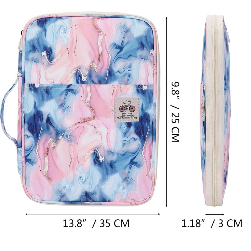 JAKAGO A4 Travel Portfolio Multifunctional Document Organizer Zippered Case for